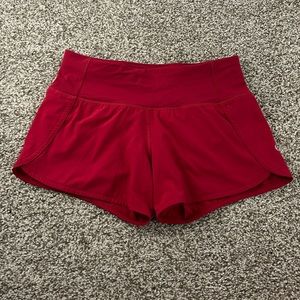 Red Lululemon Shorts 2.5”